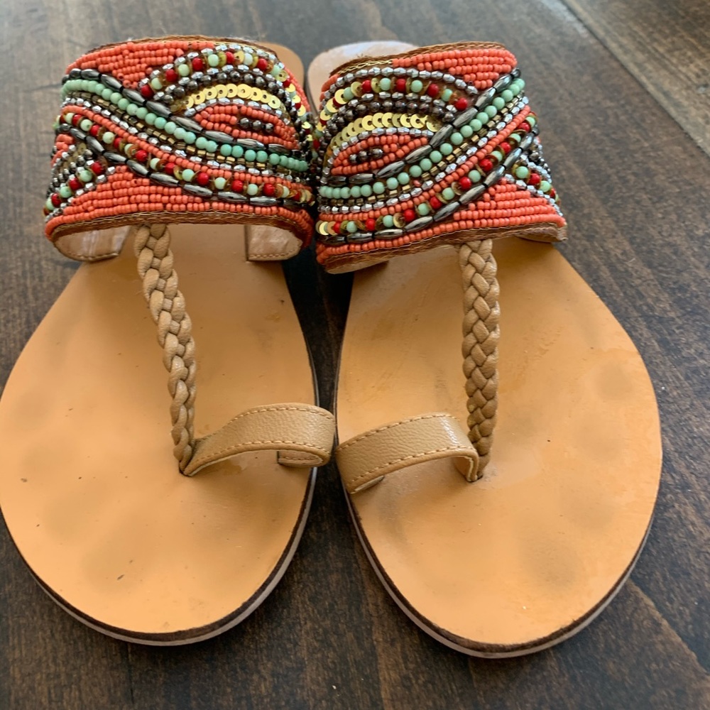 Adorable beaded Thong sandals